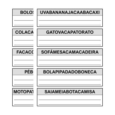 Fotos de Produtos Escrita Aglutinada